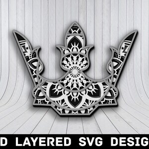 3D Mandala Crown SVG File, Crown Mandala SVG Files, Crown Tiara Mandala, Multilayers 3D Laser Cut, Crown Mandala SVG Files, Instant Download