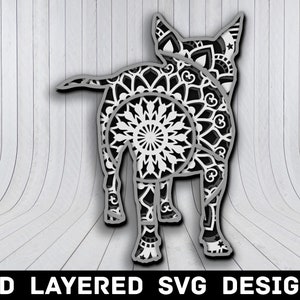 3D Mandala Dog SVG File, Dog Mandala SVG Files, Dog 3D Mandala, Dogs Puppy Multilayers 3D Laser Cut, Dog Mandala SVG Files, Instant Download