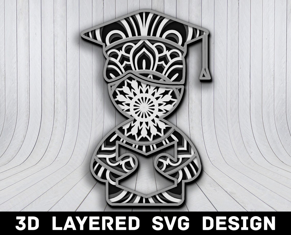 3D Mandala Graduation SVG File, 3D Graduation Mandala SVG, Mandala ...