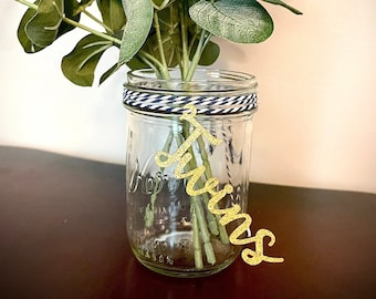 Twins! Tags, Twin Baby Shower Centerpiece Tags, Baby Shower Decoration, Twins! Table Scatter, Baby Shower Table Centerpiece