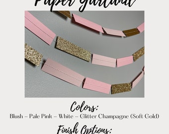 Paper Garland - Party Decor - Rectangle Paper Garland - Coordinating Decorations Primary Colors Birthday Shower Celebration