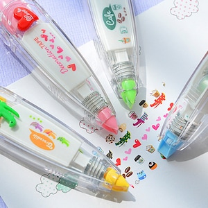 Ruban correcteur décoratif, motif de dessin animé créatif, stylo autocollant pour scrapbooking, carte de voeux, lettre, agenda, fournitures scolaires
