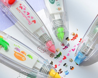 Decorative Correction Tape, Creative Cartoon Pattern, Sticker Pen for Scrapbooking Greeting Card Letter Diary School Supplies