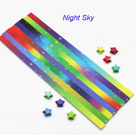 Rainbow Pearlescent Shooting Star Origami Lucky Star Paper Strips