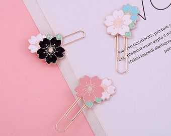 Cherry Blossom Paperclip, Sakura Flower Paperclip, Bookmark, Planner Accessory