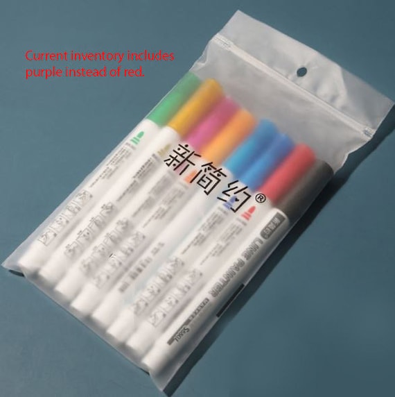 Dcenta 8 Colors Metallic Markers Outline Paint Pens 1mm Line DIY