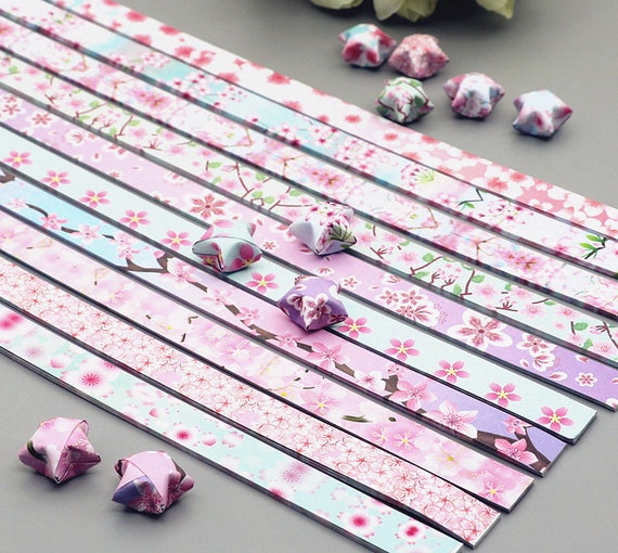 Rose Flower Pattern Origami Stars Paper Strips Double - Temu