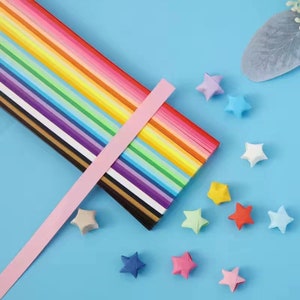 Bandes de papier origami étoile, papier pliable étoile, 27 couleurs Paquet de 540 bandes 27 Color (540 Total)