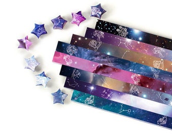 Bandes de papier origami étoile, papier pour pliage étoile, constellation - Paquet de 560 bandes