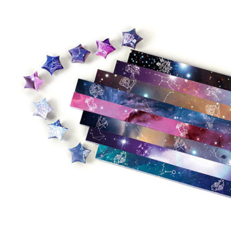 Bandes de papier origami étoile, papier pour pliage étoile, constellation Paquet de 560 bandes image 1