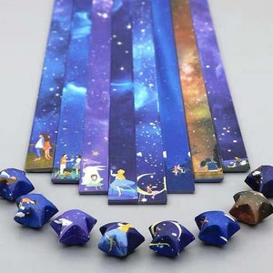Buy1Get1 - Origami Star Paper 136 Strips, Star Folding Paper, Night Sky, Constellations