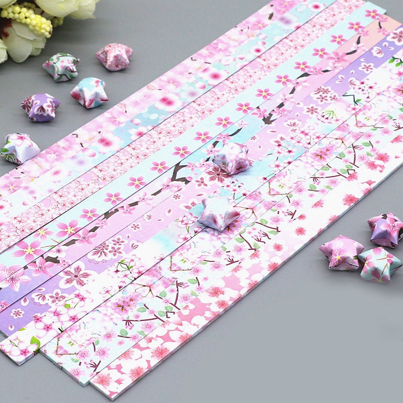 Rose Flower Pattern Origami Stars Paper Strips Double - Temu