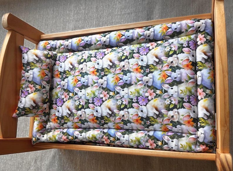 Ikea Duktig-beddengoed voor poppen: katoenen konijnendeken, huisdierveilig afbeelding 6