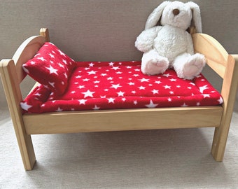 Padded Fleece Blanket Set for Ikea Dolls Bed | Bunny Rabbit Blanket | Pet Bedding for Duktig Bed | Pet Safe Bedding | Nibble Proof Blanket