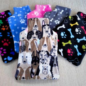 Dog Fleece Hot Water Bottle Cover: Pet Safe, Personalized Option