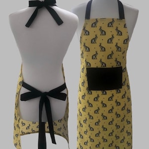 Delantal de algodón con forma de conejito: Delantal de cocina hecho a mano, tallas para adultos y niños