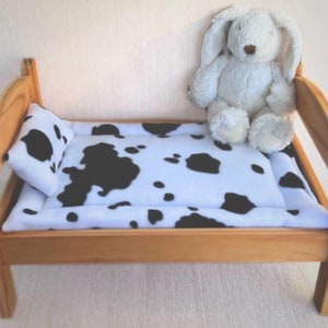 Padded Fleece Blanket Set for Ikea Duktig Doll Bed: Bunny & Guinea Pig Bedding
