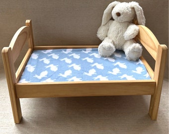 Fitted Fleece Blanket for Ikea Doll Bed | Bunny Rabbit Blanket | Pet Bedding for Duktig Bed | Pet Safe Bedding | Nibble Proof Blanket