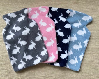 Bunny Rabbit Fleece Hot Water Bottle Cover | 2 Litre, 1 Litre & 0.5 Litre Hot Water Bottle Cover | Bunnies Fleece Hot Water Bottle Bag