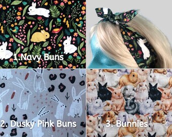 Non Slip Cotton Head Scarf | Bunny Head Scarf | Bunny Rabbit