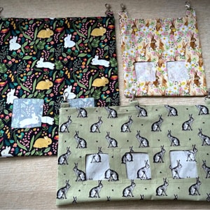 Sac à foin en coton lapin | Mangeoire à foin pour cochons d'Inde | Râtelier à foin pour petits animaux | Sac à foin pour chinchilla | Sac lapin en foin | Petit sac d'alimentation à fourrure