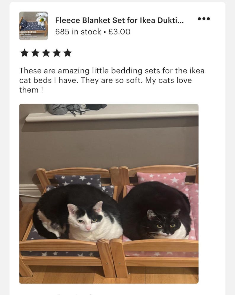 Gefütterte Fleece Decke für Ikea Duktig Puppenbett: Häschen- & Meerschweinchen-Bettwäsche Bild 11