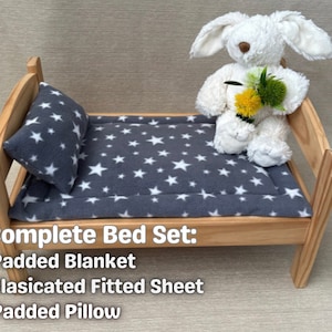 Ensemble de couvertures rembourrées en polaire pour lit de poupée Ikea | Couverture lapin | pour animaux de compagnie pour lit Duktig | Literie sans danger pour animaux de compagnie | Couverture résistante aux grignotages