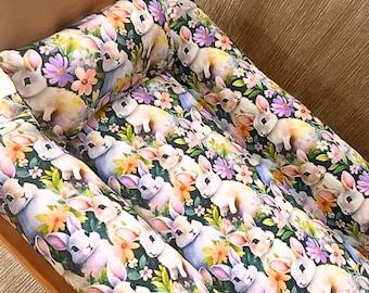 Rabbit Single Snuggle Blanket: Cotton Pet Bed for Ikea Duktig Bed