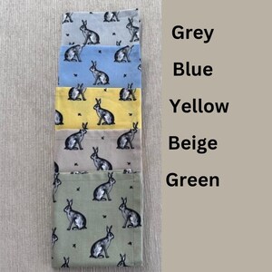 Handmade Bunny Handkerchief: Soft Cotton Rabbit Hanky, Bunny Lover Gift image 9