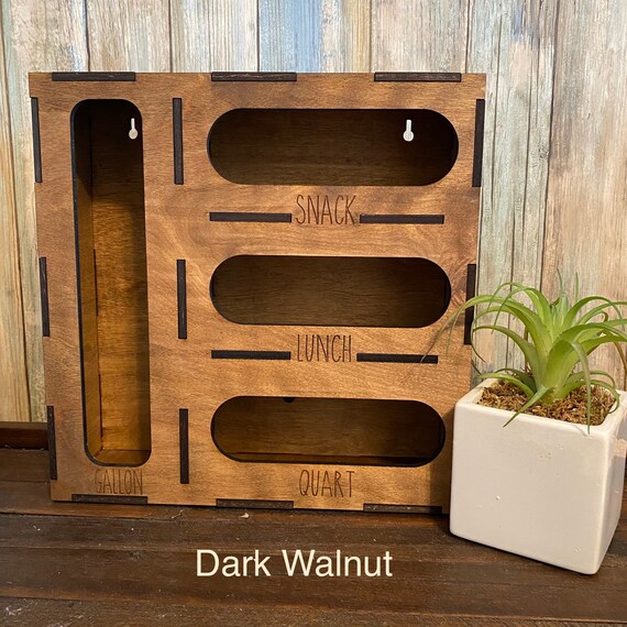 Laser Cut Wooden Storage Bag Organizer Ziploc Bag Organizer Etsy
