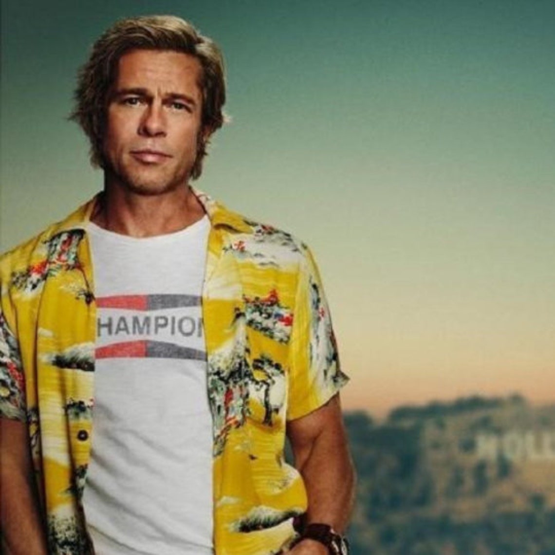 Brad Pitt Champion Tshirt once upon a time in hollywood Etsy