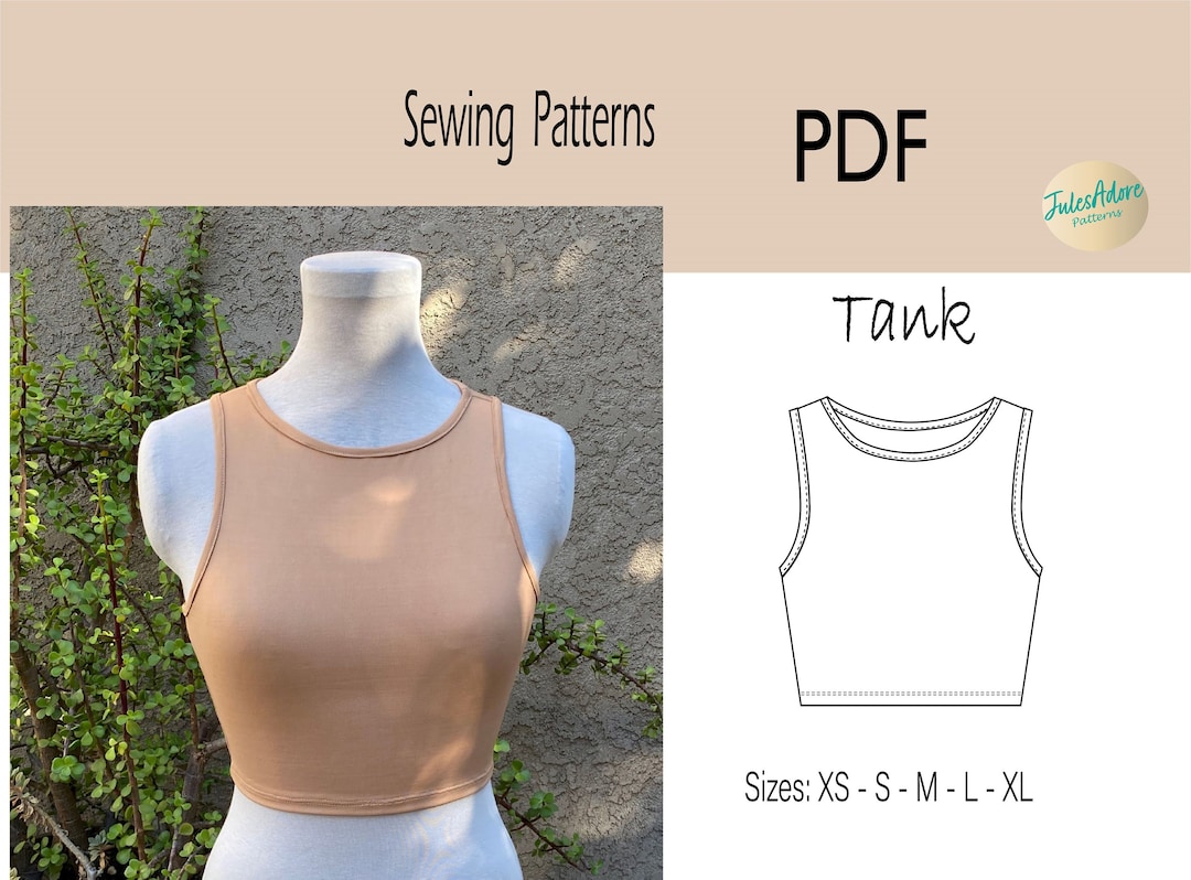 Tank Top Sewing Pattern PDF Women's Sizes XS to XL / Print at Home, Instructions Included - Etsy tank-top-sewing-pattern-pdf-women-s-sizes-xs-to-xl-print-at-home-instructions-included-etsy