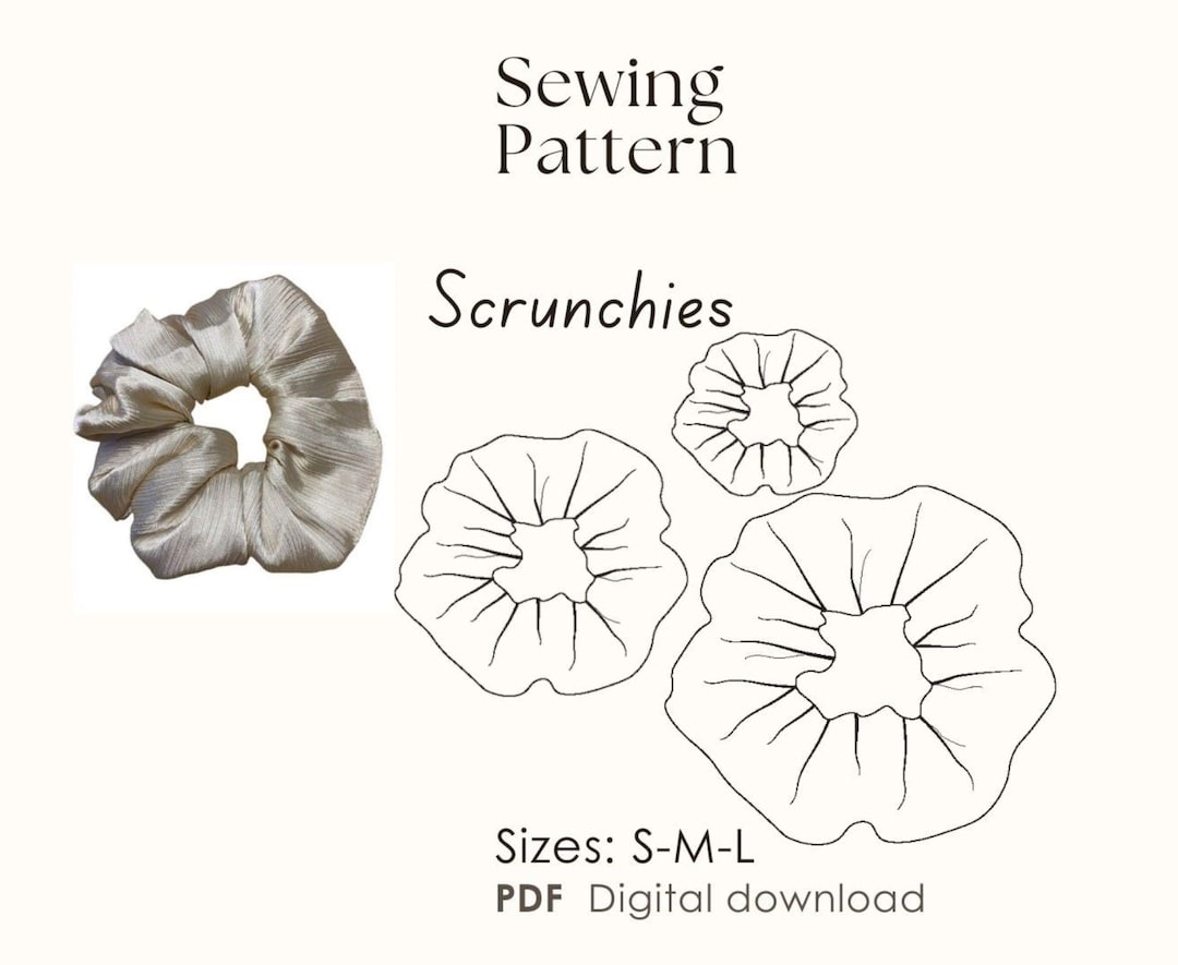 Scrunchie Sewing Pattern - PDF - 3 Sizes Small -med-large - Print at ...