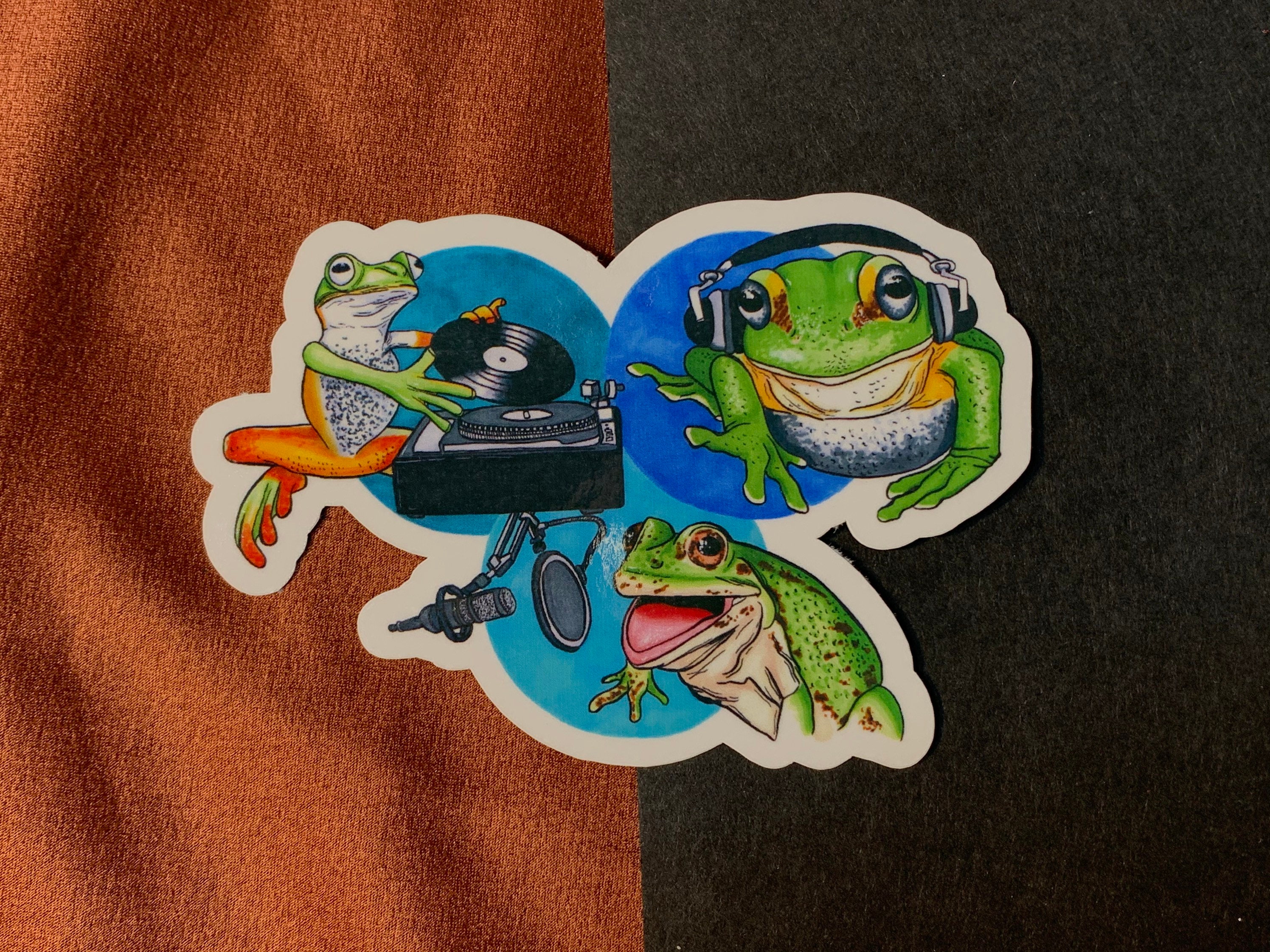 Three Frog Band Sticker Etsy