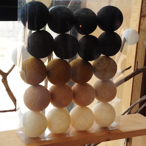 Brown Tone Cotton Ball String Fairy Lights  Decor Home Living Room and Wedding Decor Hanging Lights Dorm Wall Lights Night lights String