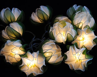 Lotus Flower Fairy Lights Flower String Fairy Lights, Patio Lighting, Party Lighting, Bedroom, Home Living Room Dorm,Wedding Garland Light