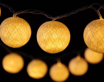Cotton Ball String Lights: Bedroom Fairy Lights Wedding Decor