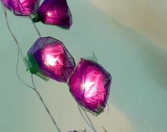 Purple Rose Flower String Fairy Lights Home Living Room and Wedding Decor Colorful Tone