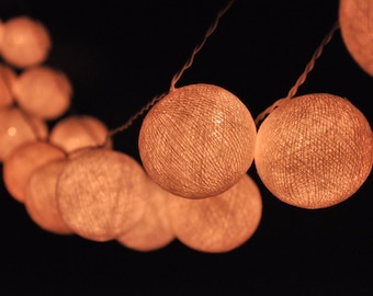 White Cotton Ball String Lights: Fairy Light Garland Decor