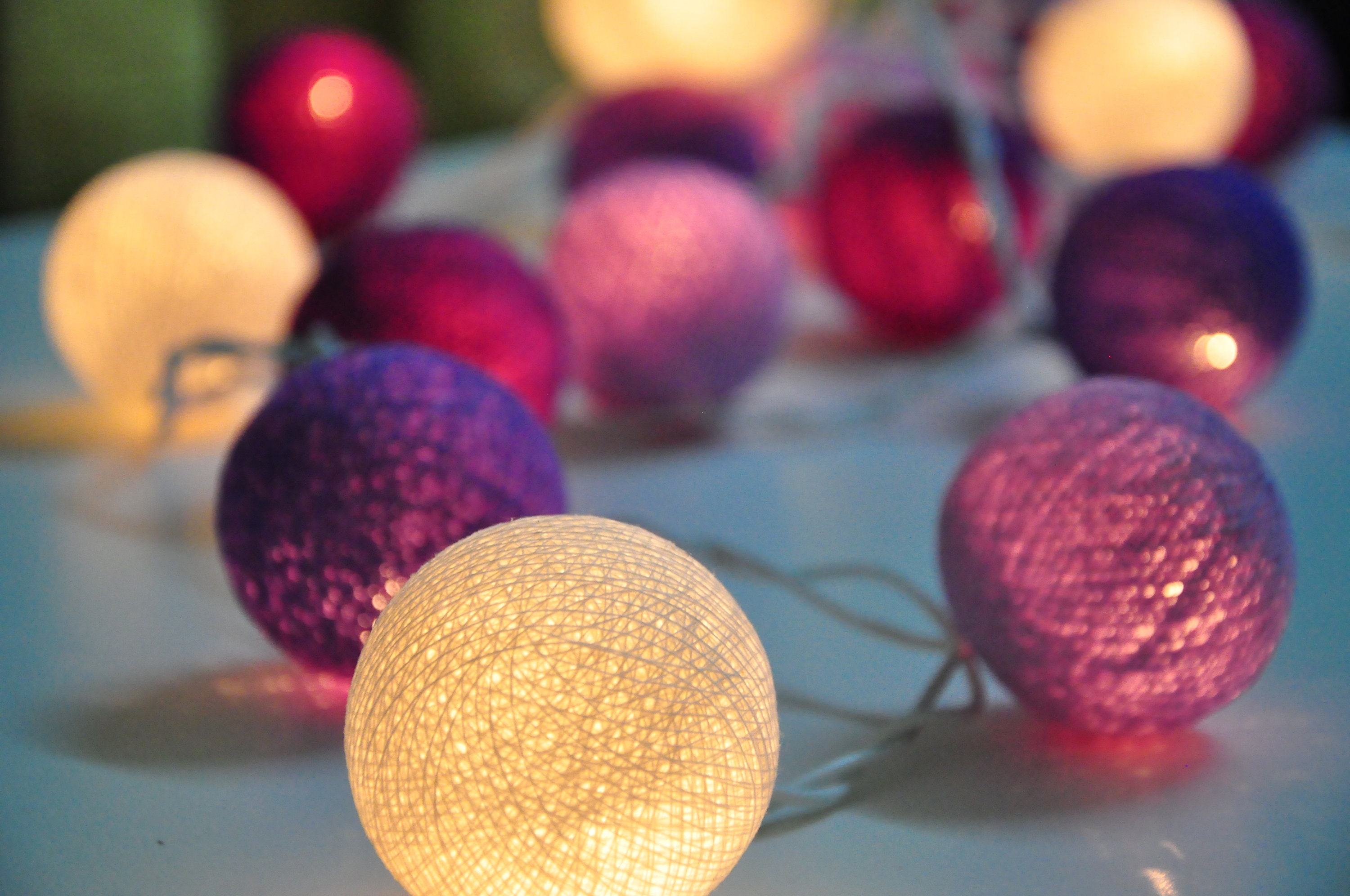 20/35 LED Purple Tone Cotton Ball Fairy Lights Home Living Etsy