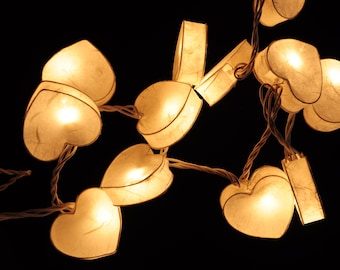 Heart Mulberry Paper String Lights | Home & Wedding Romantic Decor | Valentine's Day Surprise Ideas