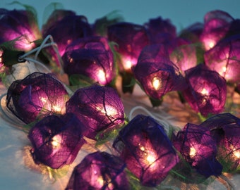 Purple Rose Fairy Lights: Wedding & Home Decor