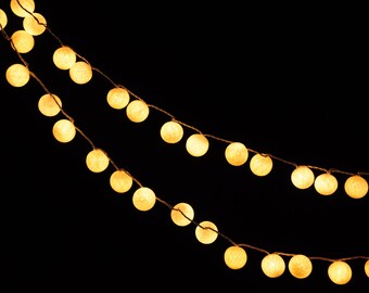 Cotton Ball String Lights: Wedding & Home Decor