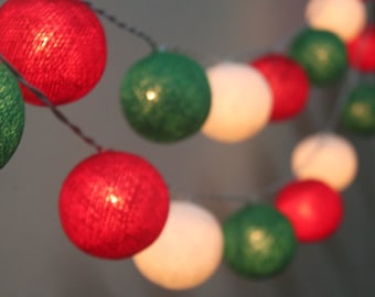 20/35 LED クリスマス コットンボール ストリングライト ホーム リビングルーム ウェディング デコレーション