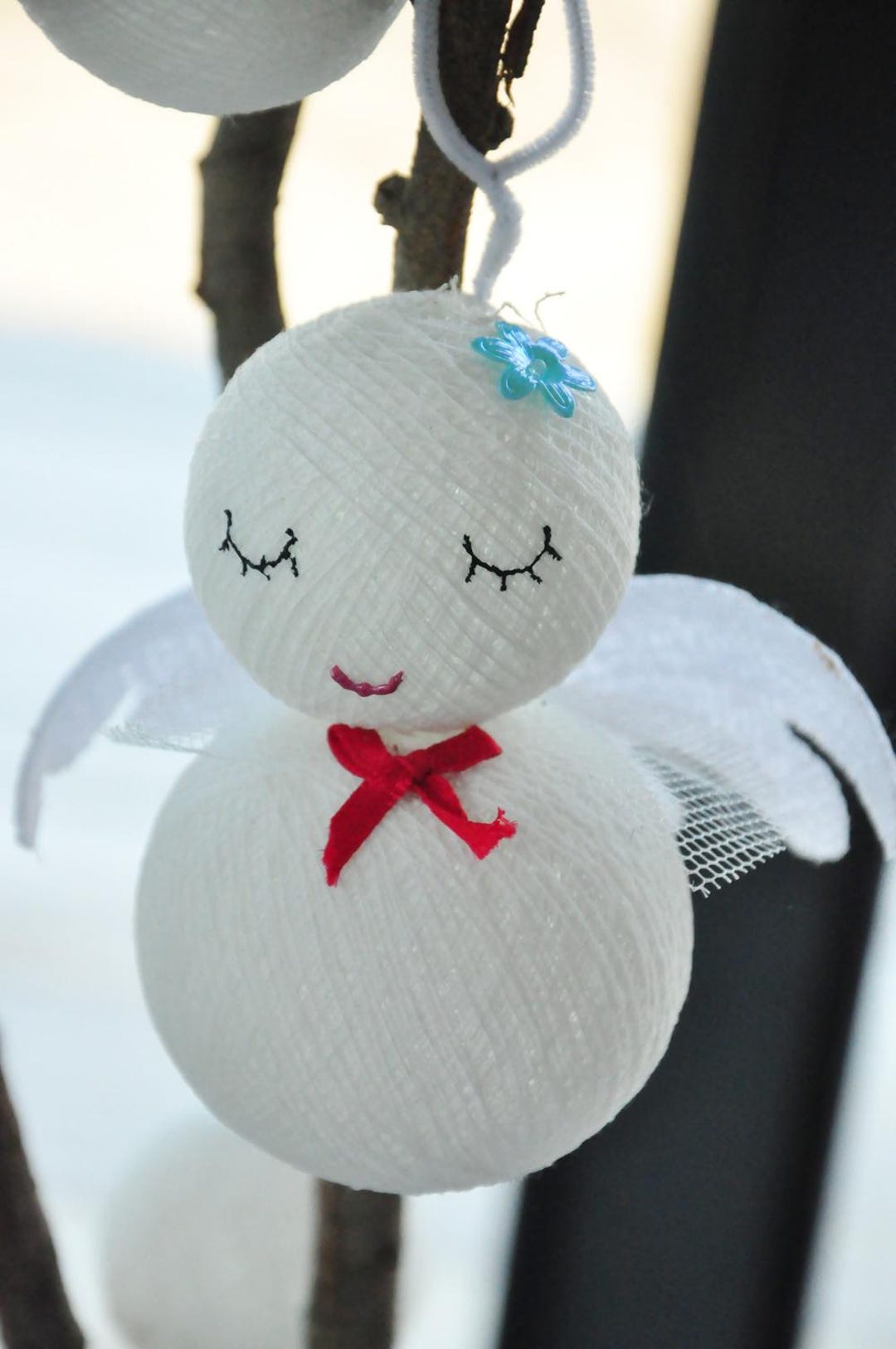 Handmade Angel Christmas String Lights – Cotton Ball Lights - Etsy