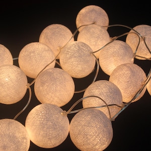 White Ball String Fairy Lights  Decor Home Living Room and Wedding Decor Hanging Lights Dorm Wall Lights Night lights String Fairy