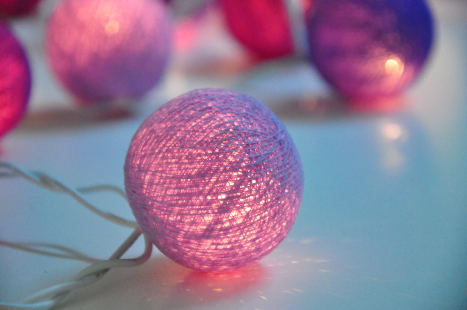 20/35 LED Purple Tone Cotton Ball Fairy Lights Home Living Etsy