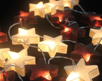 Luces de hadas de papel morera con forma de estrella: decoración para bodas y San Valentín