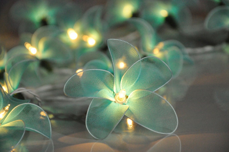 Blue Flower String Fairy Lights Home Living Room and Wedding Decor White Color Party Lights indoor Lights garland