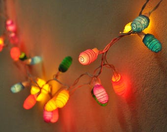 Colorful Cocoon Fairy Lights | Rainbow String Lights for Kids Room, Party, Wedding